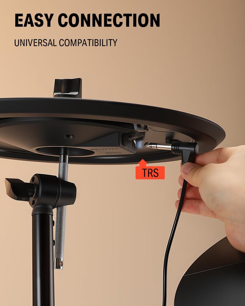 Donner Mute Cymbal for Electronic Drum Set, 13-inch Dual Zone Crash for Electric Drum Kit, 2 Zone E Cymbal for Digital Drum (CYB-13D) - Image 5